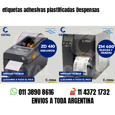 etiquetas adhesivas plastificadas Despensas
