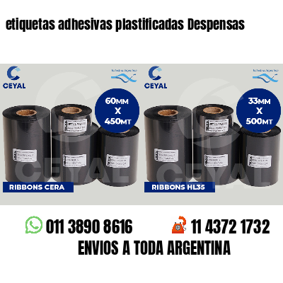 etiquetas adhesivas plastificadas Despensas
