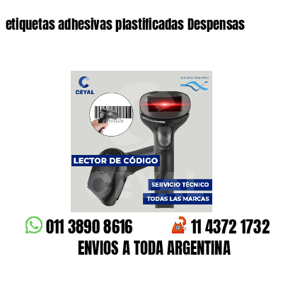 etiquetas adhesivas plastificadas Despensas
