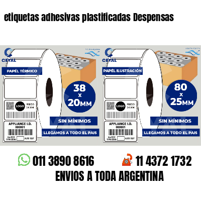 etiquetas adhesivas plastificadas Despensas