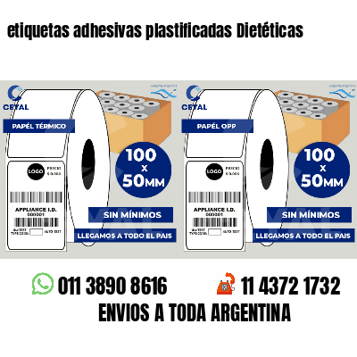 etiquetas adhesivas plastificadas Dietéticas
