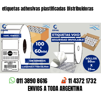 etiquetas adhesivas plastificadas Distribuidoras