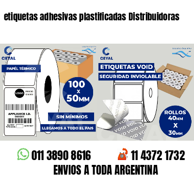 etiquetas adhesivas plastificadas Distribuidoras
