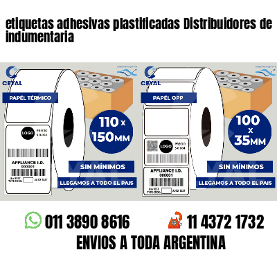 etiquetas adhesivas plastificadas Distribuidores de indumentaria