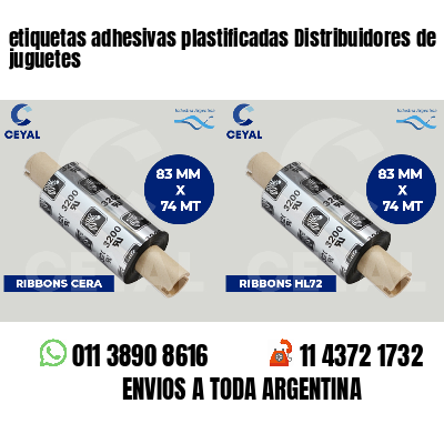 etiquetas adhesivas plastificadas Distribuidores de juguetes