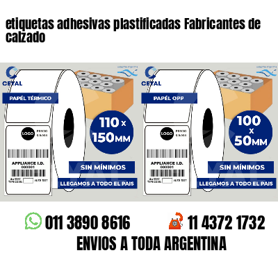 etiquetas adhesivas plastificadas Fabricantes de calzado