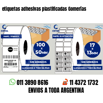 etiquetas adhesivas plastificadas Gomerías