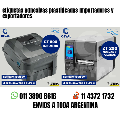 etiquetas adhesivas plastificadas Importadores y exportadores