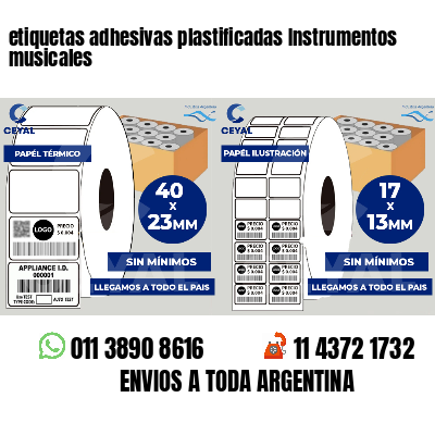 etiquetas adhesivas plastificadas Instrumentos musicales
