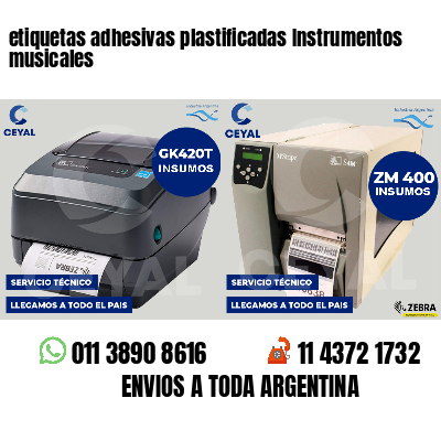 etiquetas adhesivas plastificadas Instrumentos musicales