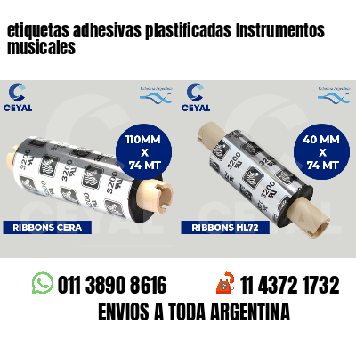 etiquetas adhesivas plastificadas Instrumentos musicales
