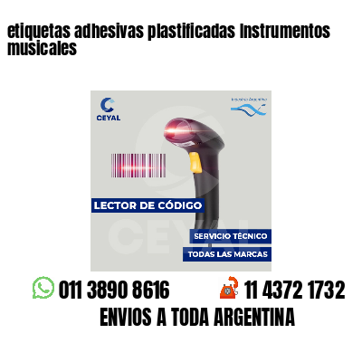 etiquetas adhesivas plastificadas Instrumentos musicales