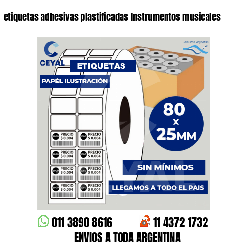 etiquetas adhesivas plastificadas Instrumentos musicales