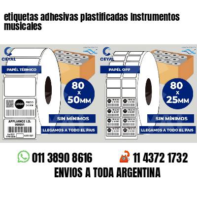 etiquetas adhesivas plastificadas Instrumentos musicales