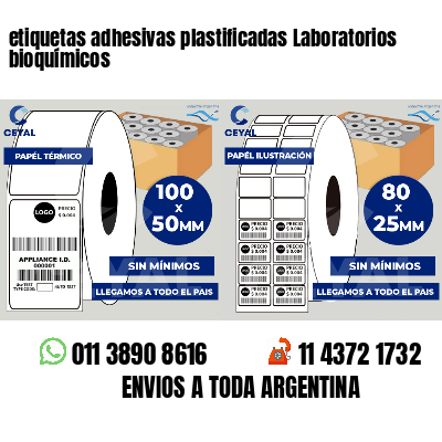etiquetas adhesivas plastificadas Laboratorios bioquímicos
