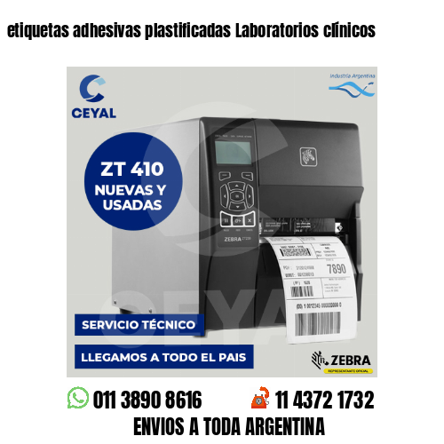 etiquetas adhesivas plastificadas Laboratorios clínicos