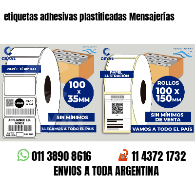 etiquetas adhesivas plastificadas Mensajerías