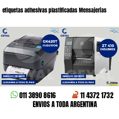 etiquetas adhesivas plastificadas Mensajerías
