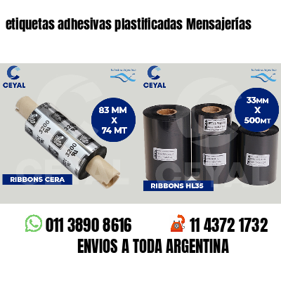 etiquetas adhesivas plastificadas Mensajerías