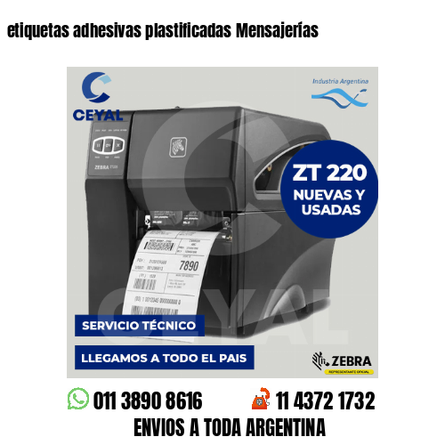etiquetas adhesivas plastificadas Mensajerías