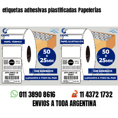 etiquetas adhesivas plastificadas Papelerías