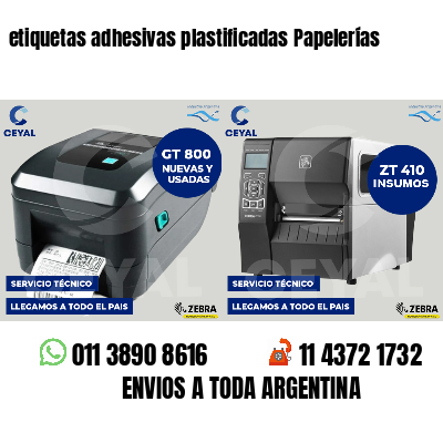etiquetas adhesivas plastificadas Papelerías
