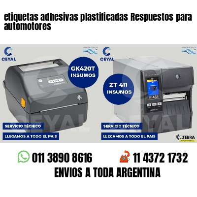 etiquetas adhesivas plastificadas Respuestos para automotores