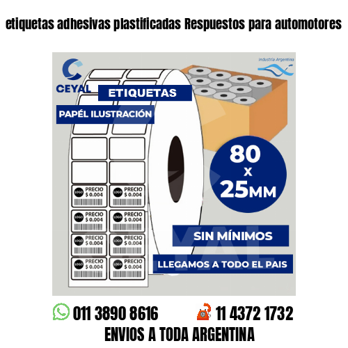etiquetas adhesivas plastificadas Respuestos para automotores