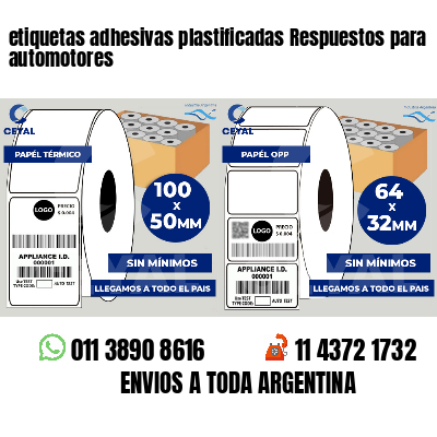 etiquetas adhesivas plastificadas Respuestos para automotores