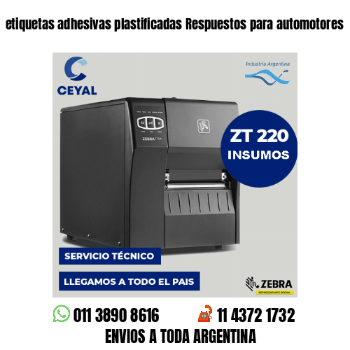 etiquetas adhesivas plastificadas Respuestos para automotores