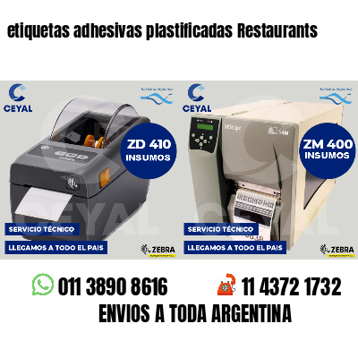 etiquetas adhesivas plastificadas Restaurants