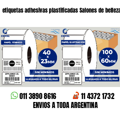 etiquetas adhesivas plastificadas Salones de belleza