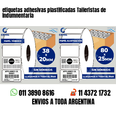 etiquetas adhesivas plastificadas Talleristas de indumnentaria