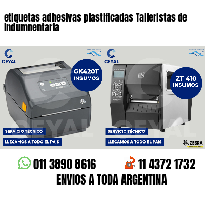 etiquetas adhesivas plastificadas Talleristas de indumnentaria