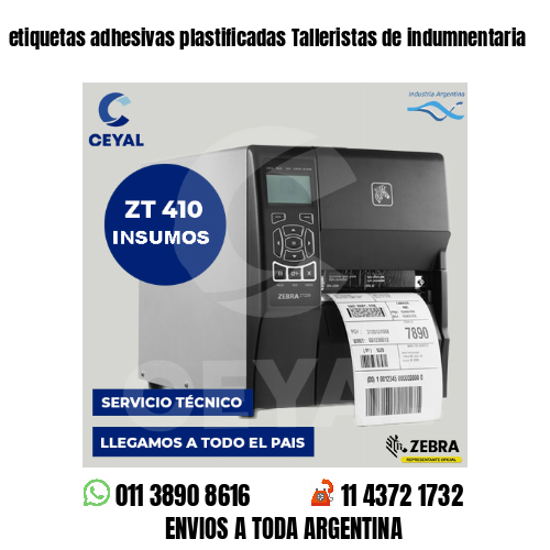 etiquetas adhesivas plastificadas Talleristas de indumnentaria