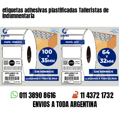 etiquetas adhesivas plastificadas Talleristas de indumnentaria