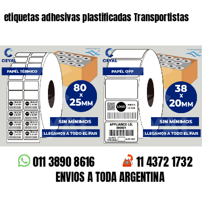 etiquetas adhesivas plastificadas Transportistas
