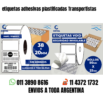 etiquetas adhesivas plastificadas Transportistas