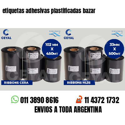 etiquetas adhesivas plastificadas bazar