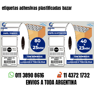 etiquetas adhesivas plastificadas bazar