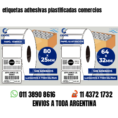 etiquetas adhesivas plastificadas comercios