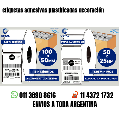 etiquetas adhesivas plastificadas decoración