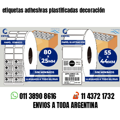 etiquetas adhesivas plastificadas decoración
