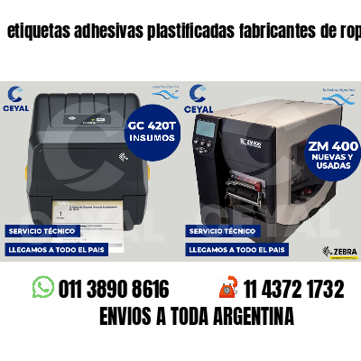 etiquetas adhesivas plastificadas fabricantes de ropa