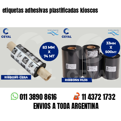 etiquetas adhesivas plastificadas kioscos