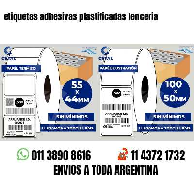 etiquetas adhesivas plastificadas lenceria