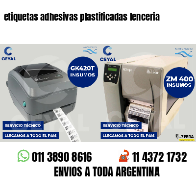 etiquetas adhesivas plastificadas lenceria