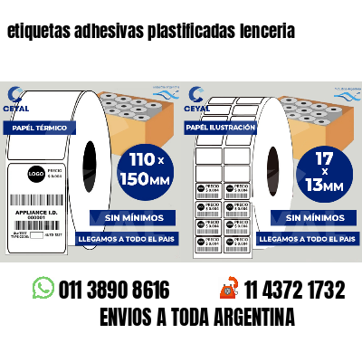 etiquetas adhesivas plastificadas lenceria