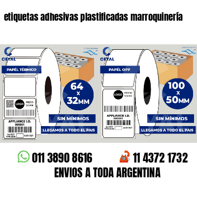 etiquetas adhesivas plastificadas marroquinería