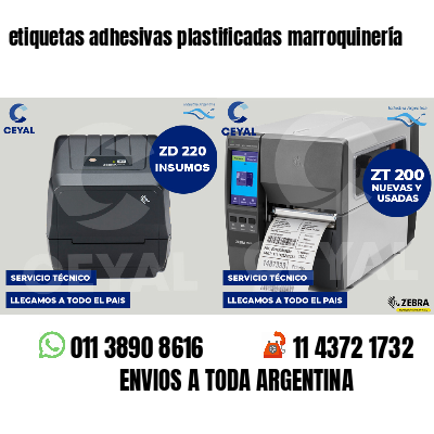 etiquetas adhesivas plastificadas marroquinería